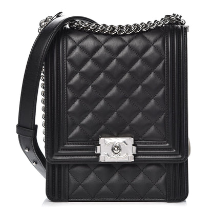Chanel Calfskin Quilted North South Boy Flap Black 1 of 8