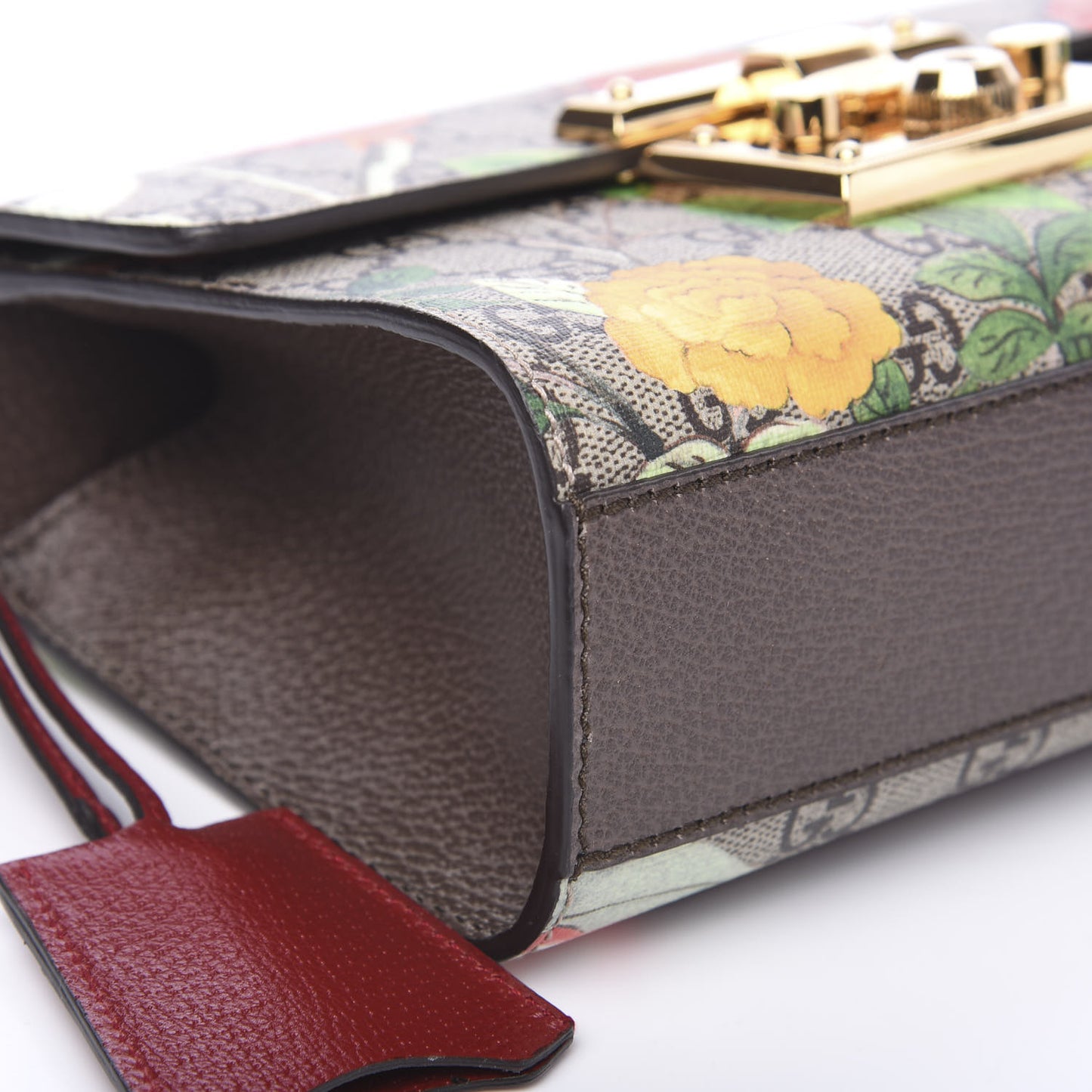 GG Supreme Monogram Tian Small Padlock Shoulder Bag Beige Multicolor New Acero