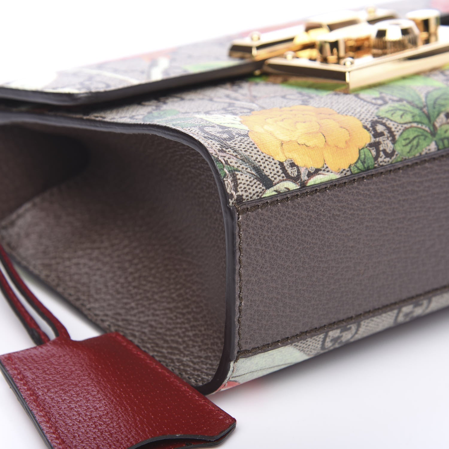 Gucci GG Supreme Monogram Tian Small Padlock Shoulder Bag Beige Multicolor New Acero 8 of 9