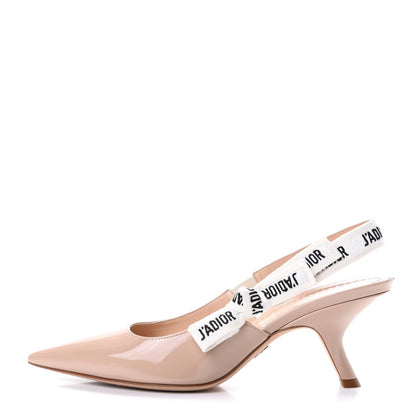 Christian Dior Patent Ribbon J'Adior Slingback 65mm Pumps 39 Nude 1 of 7