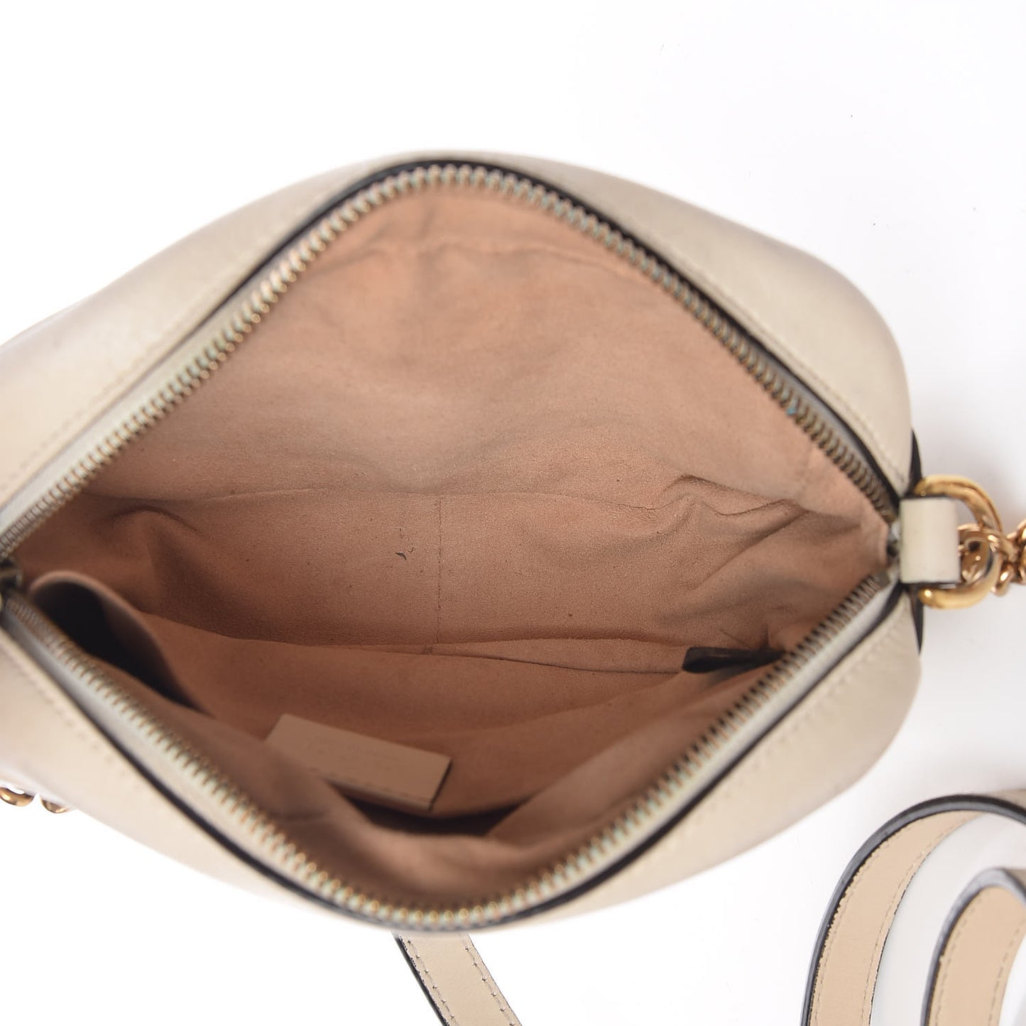 Calfskin Matelasse Mini GG Marmont Chain Shoulder Bag White