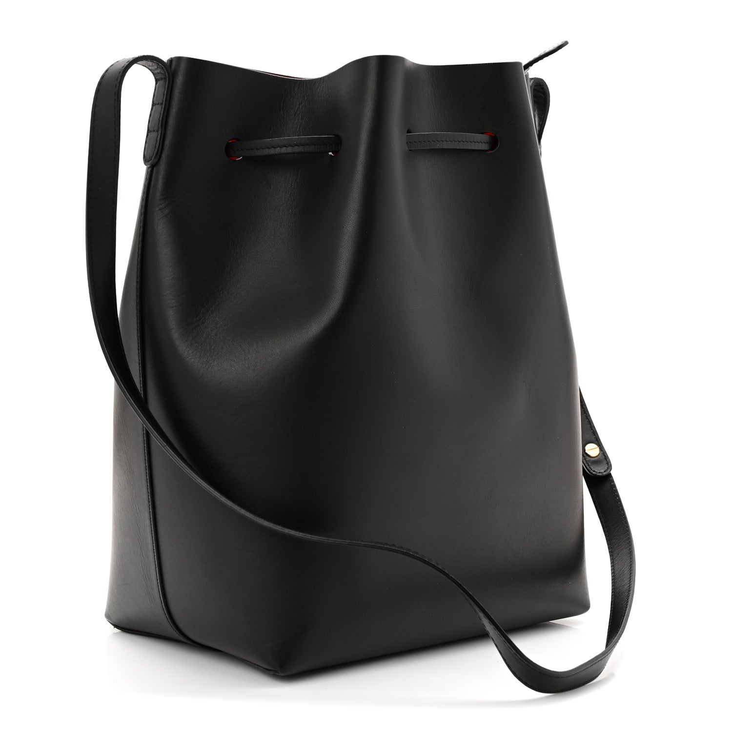 Mansur Gavriel Vegetable Tanned Calfskin Bucket Bag Black Flamma 4 of 11