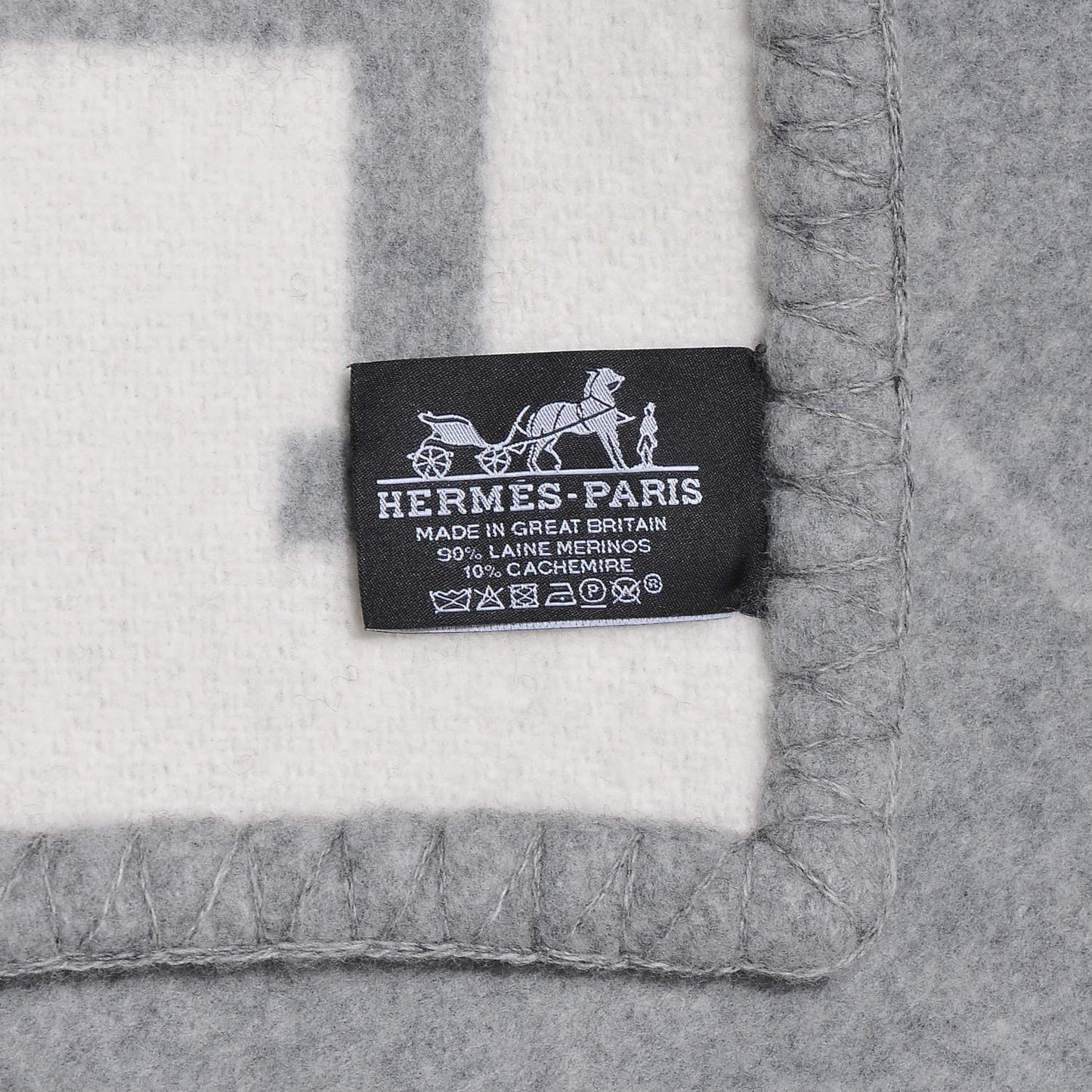 Wool Cashmere Avalon III Blanket Ecru Gris Clair