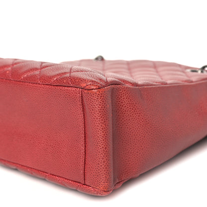 Chanel Caviar Quilted Petit Shopping Tote PST Red 9 of 10