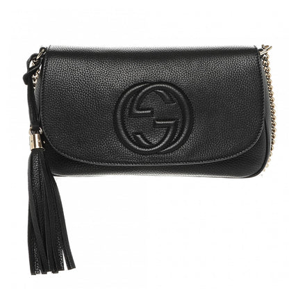 Gucci Pebbled Calfskin Medium Soho Flap Crossbody Black 1 of 8
