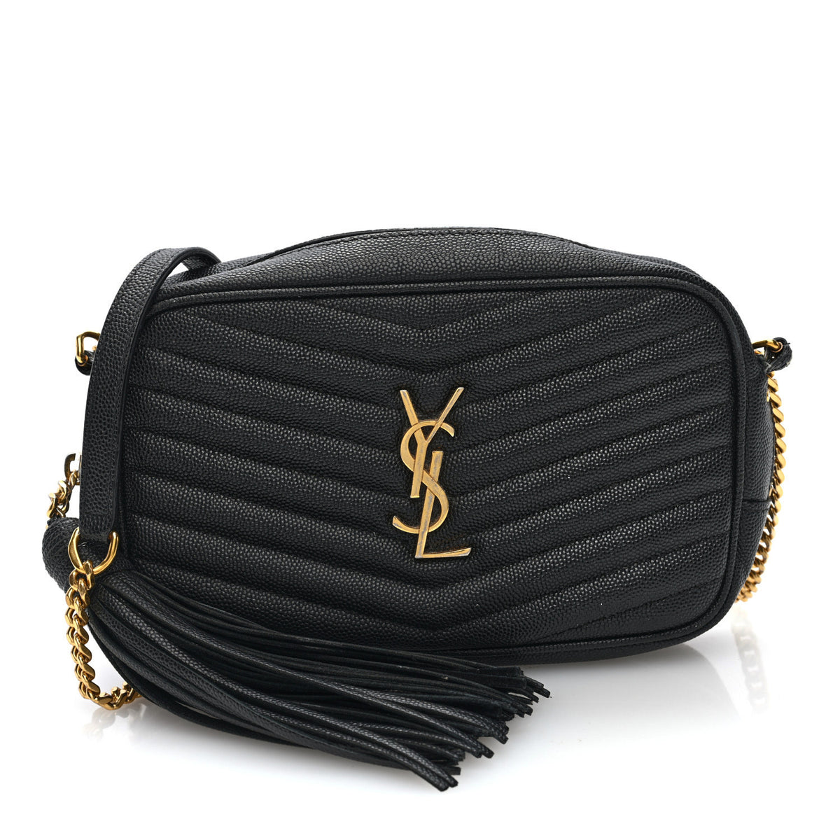 Saint Laurent Grain De Poudre Matelasse Monogram Mini Lou Camera Bag Black 1 of 9