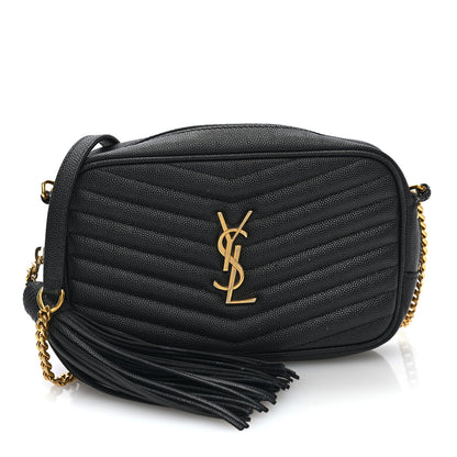 Saint Laurent Grain De Poudre Matelasse Monogram Mini Lou Camera Bag Black 1 of 9