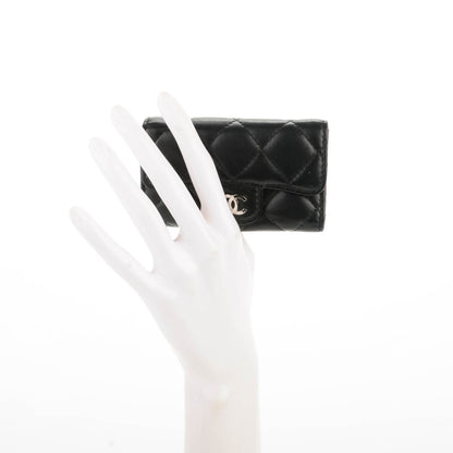 Chanel Lambskin Quilted 6 Key Holder Black 2 of 8