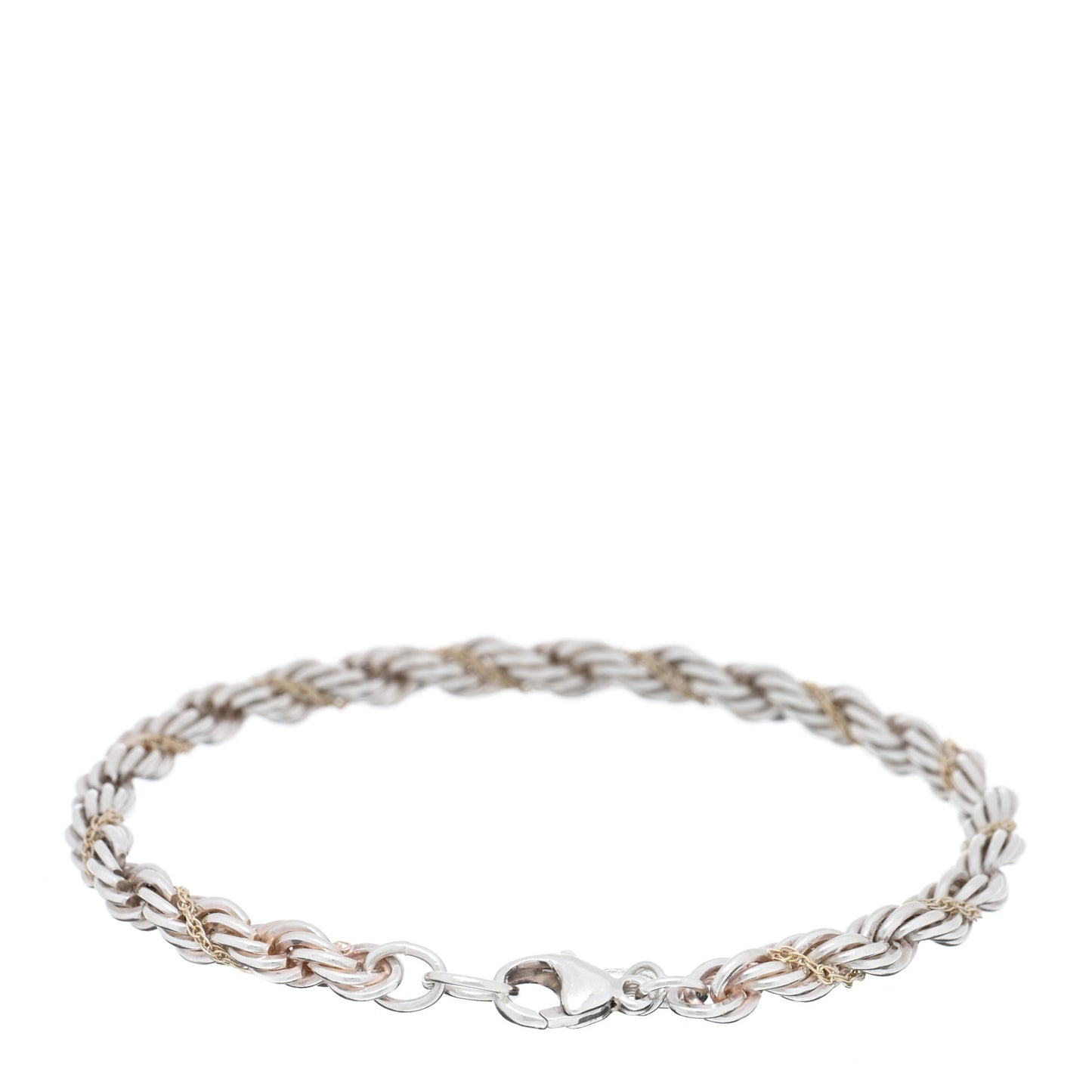 Sterling Silver 18K Yellow Gold Cuban Chain Bracelet