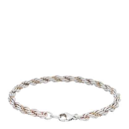 Tiffany Sterling Silver 18K Yellow Gold Cuban Chain Bracelet 2 of 3