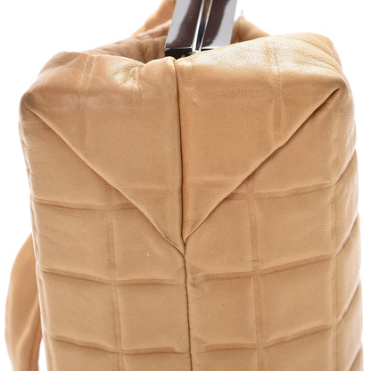Chanel Lambskin Chocolate Bar Quilted Frame Bag Beige Black 15 of 15