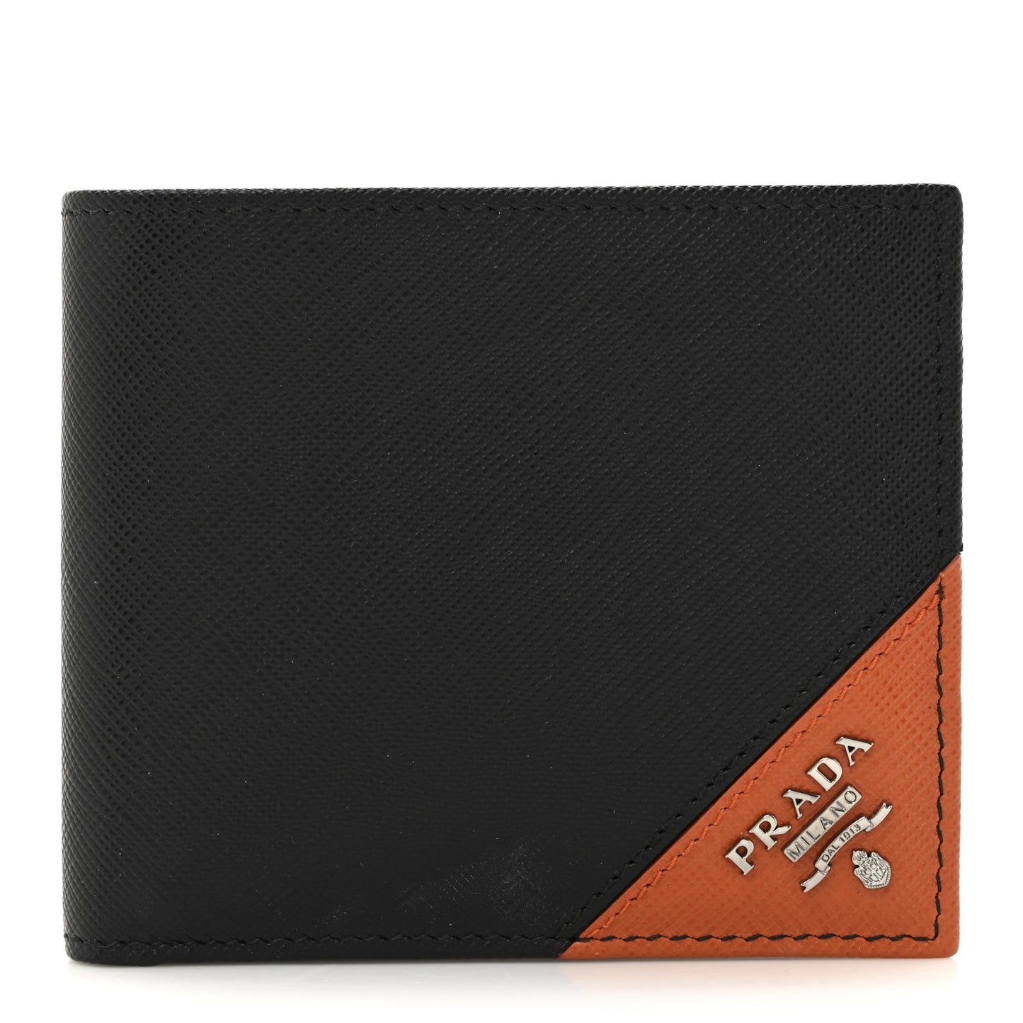Saffiano Bi-Fold Wallet Black Papaya