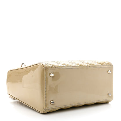 Christian Dior Patent Cannage Medium Lady Dior Beige 4 of 13