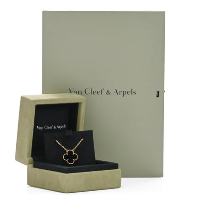 Van Cleef & Arpels 18K Yellow Gold Black Onyx Vintage Alhambra Pendant Necklace 4 of 4