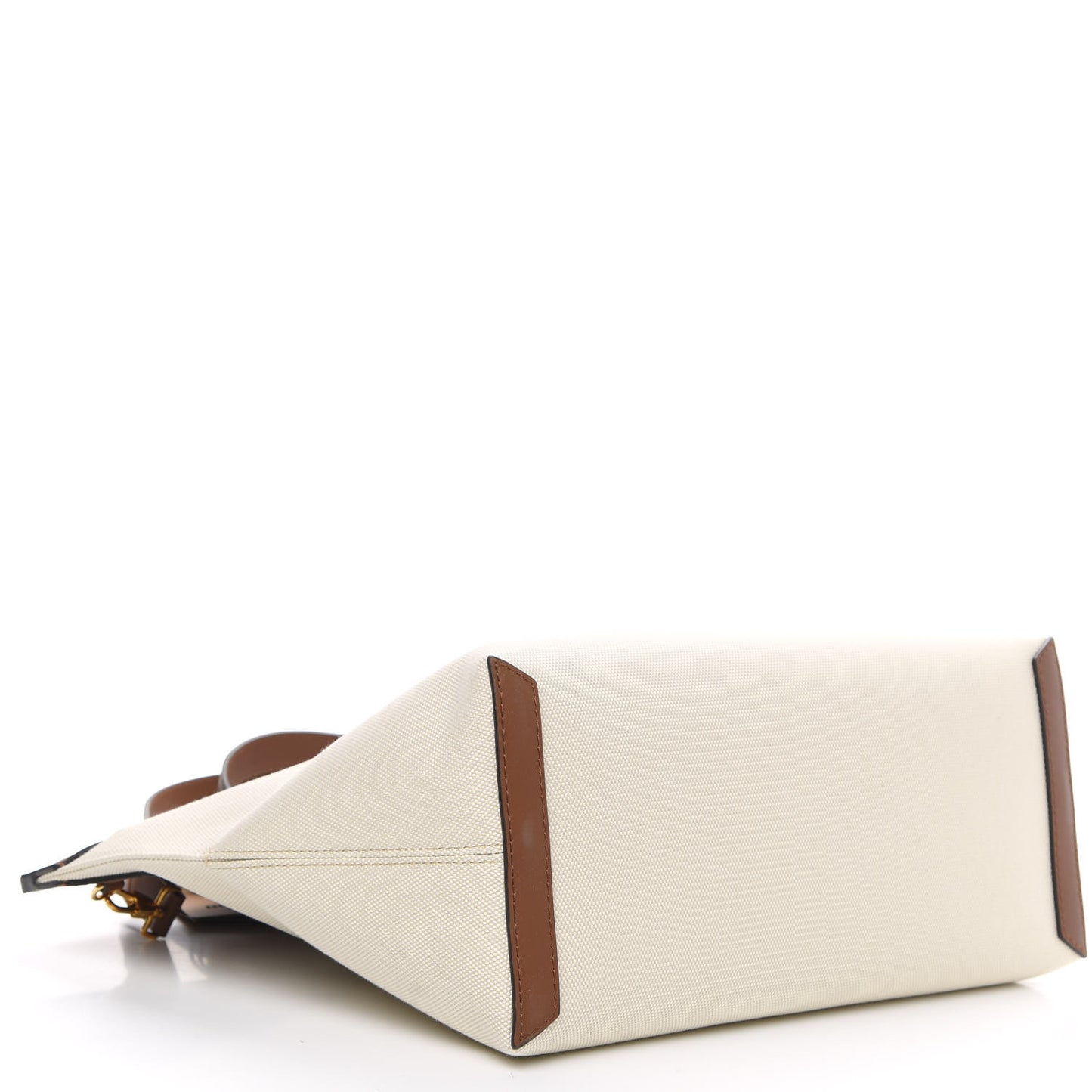 Calfskin Canvas Medium Society Tote Natural Malt Brown