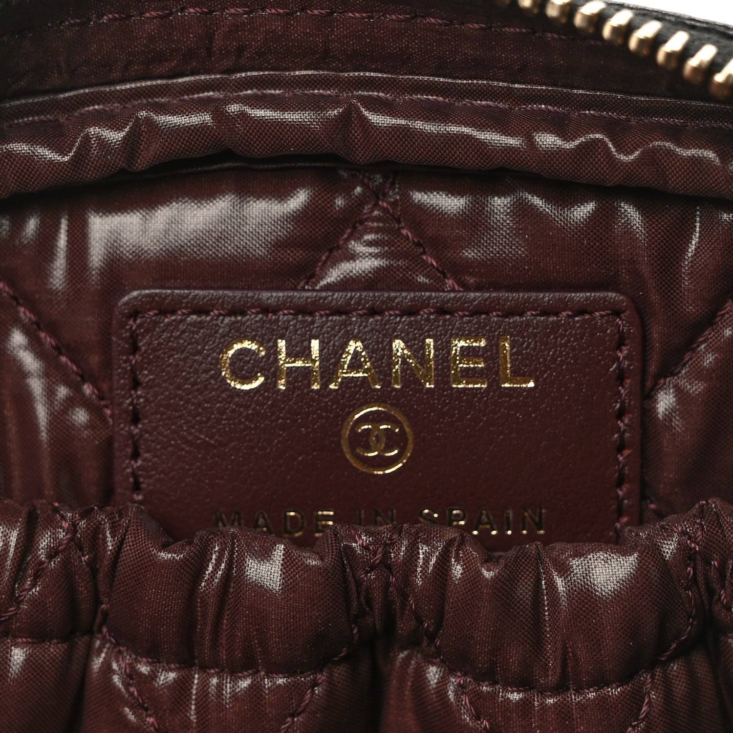 Chanel Caviar Quilted Small Curvy Pouch Cosmetic Case Black 6 of 8