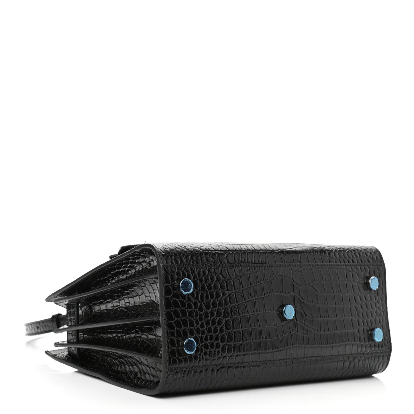 Calfskin Crocodile Embossed Baby Sac De Jour Black