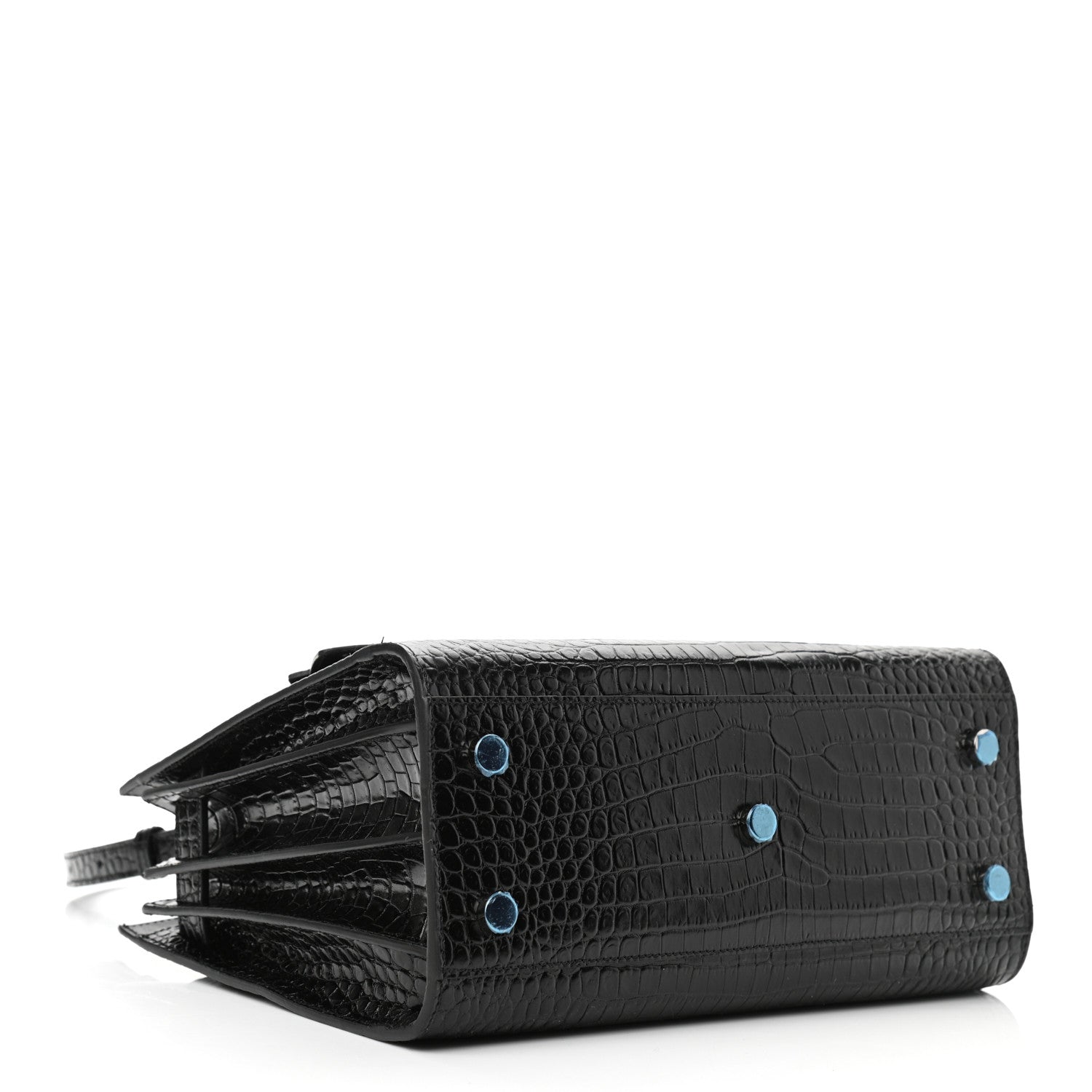 Saint Laurent Calfskin Crocodile Embossed Baby Sac De Jour Black 5 of 9