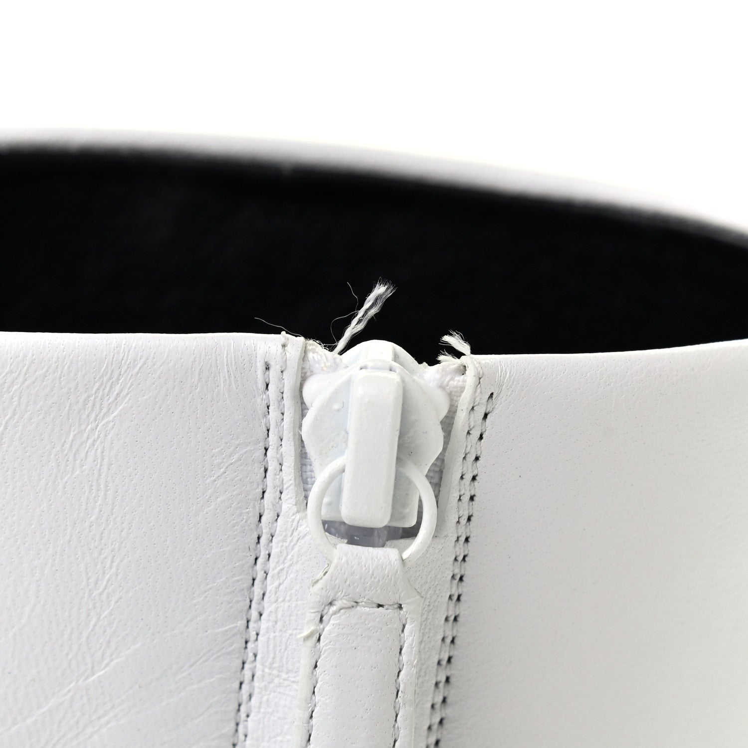 Balenciaga Shiny Sheepskin 20mm Oval Booties 37 White Black 11 of 11