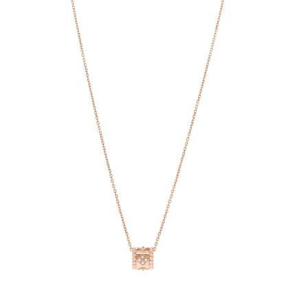 Van Cleef & Arpels 18K Rose Gold Diamond Small Perlee Clovers Pendant Necklace 1 of 5