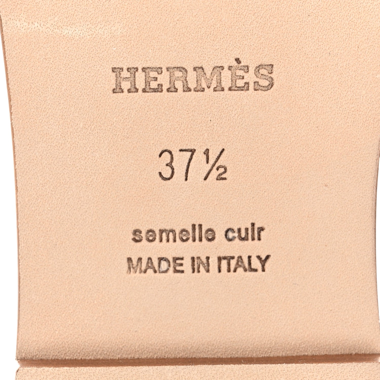 Hermes Box Calfskin Oran Sandals 37.5 Beige Nude 6 of 8