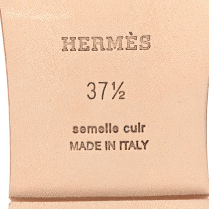 Hermes Box Calfskin Oran Sandals 37.5 Beige Nude 6 of 8