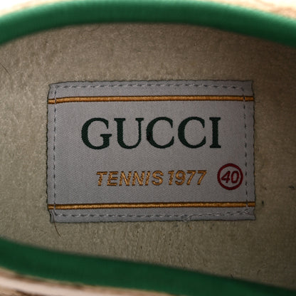 Gucci GG Monogram Web Womens 1977 Tennis Sneakers 40 Beige Ebony Mystic White 8 of 12