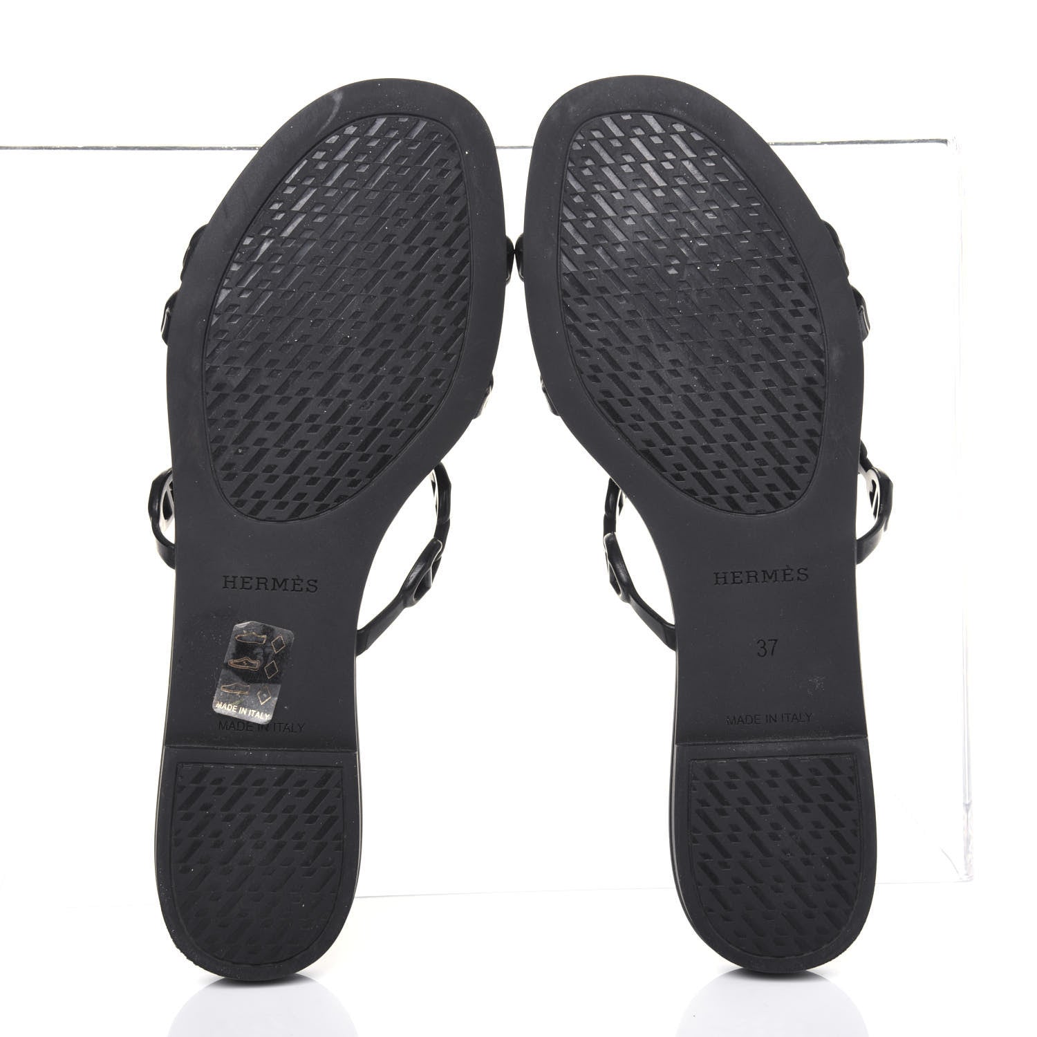 Hermes Rubber Chaine d'Ancre Rivage Sandals 37 Black 5 of 10