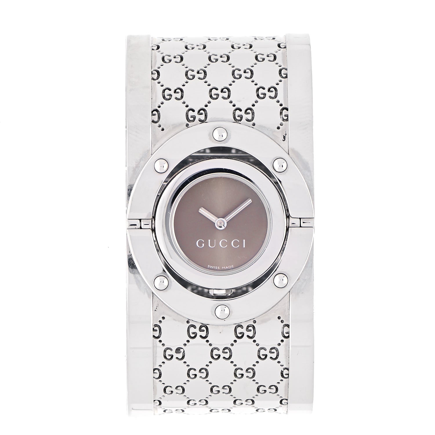 Gucci Stainless Steel 33mm Twirl Quartz Watch Brown 1 of 4