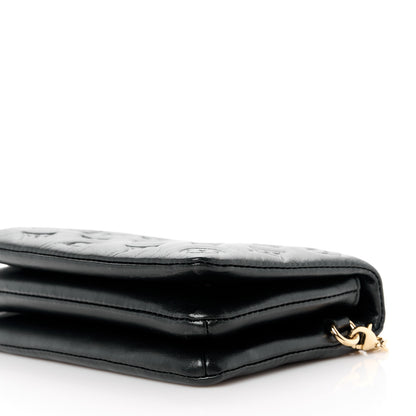 Louis Vuitton Lambskin Embossed Monogram Pochette Coussin Black 10 of 10