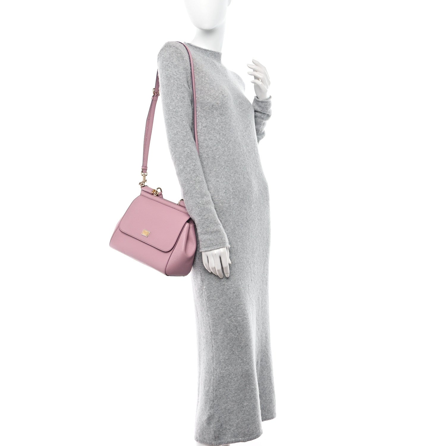 Dolce & Gabbana Dauphine Small Sicily Satchel Rose Carne 2 of 9