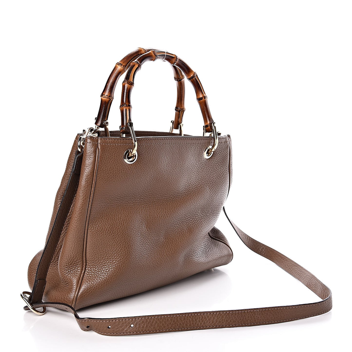 Calfskin Small Bamboo Shopper Tote Acero