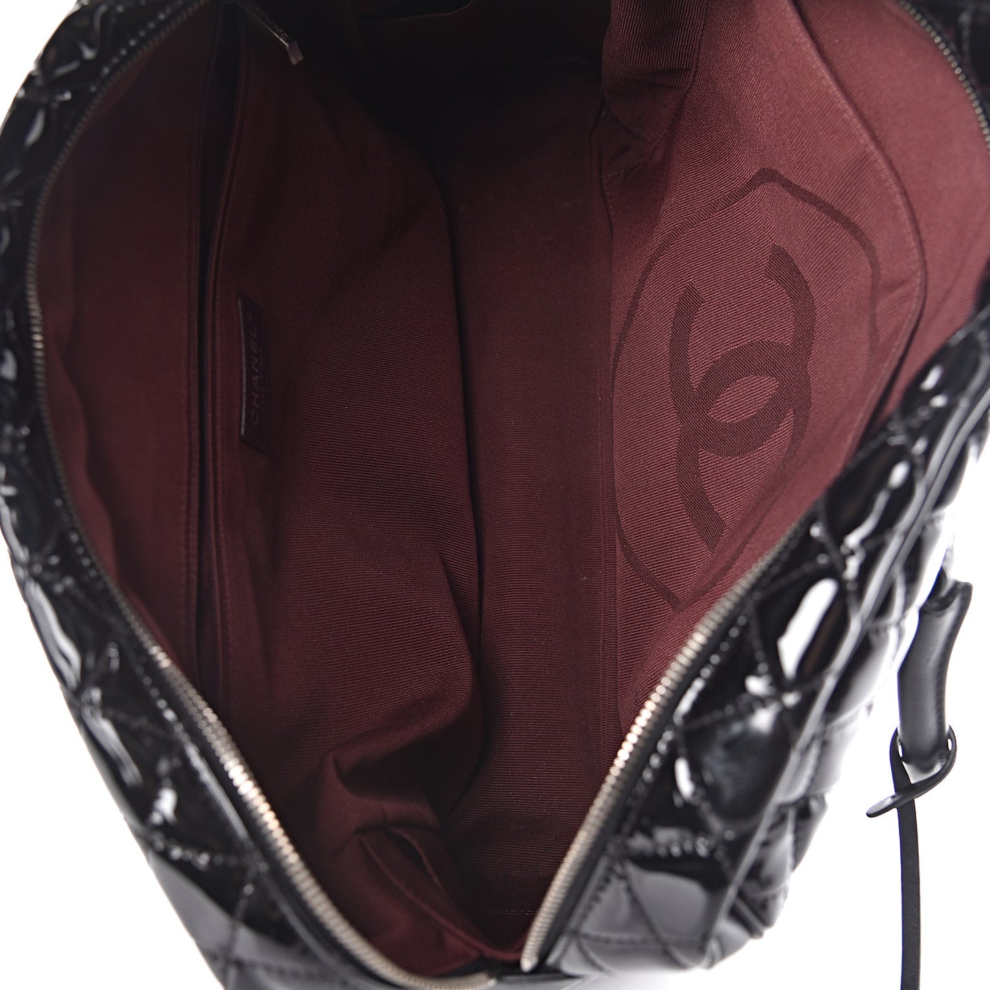 Patent Quilted Travel Bag Black
