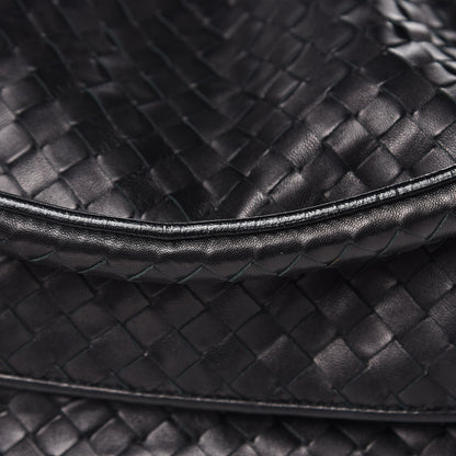 Bottega Veneta Nappa Intrecciato Flap Shoulder Bag Black 14 of 14