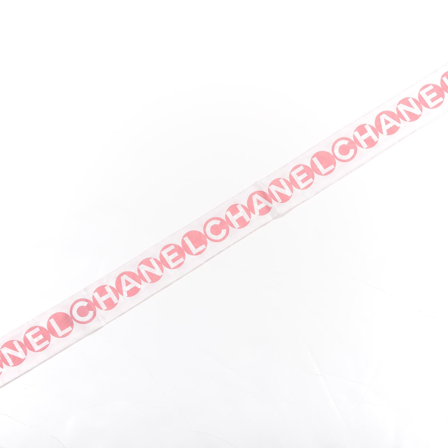 Chanel Silk CC Slim Bandeau Scarf Pink Grey 3 of 4