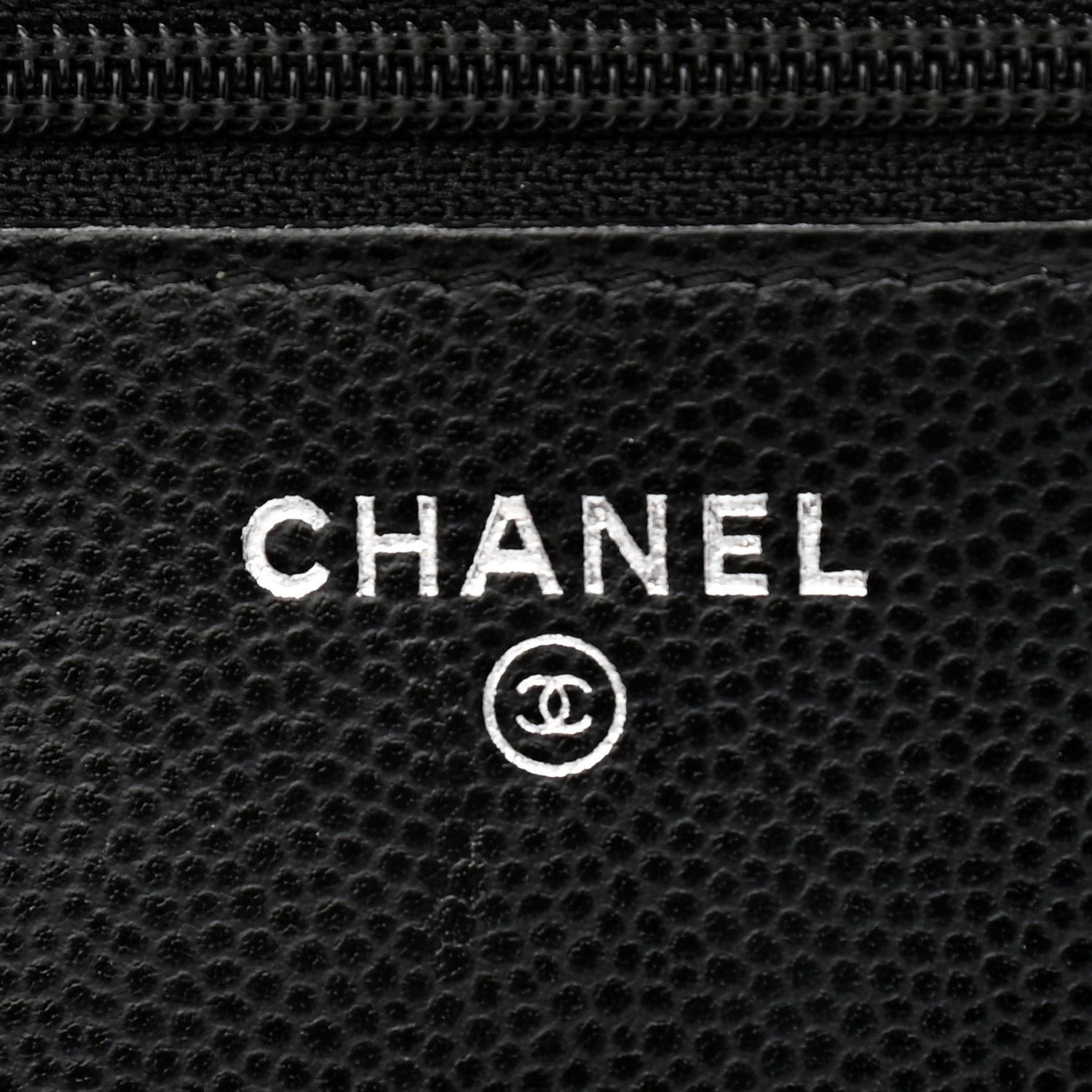 Chanel Caviar Chevron Quilted Wallet On Chain WOC Black 6 of 13