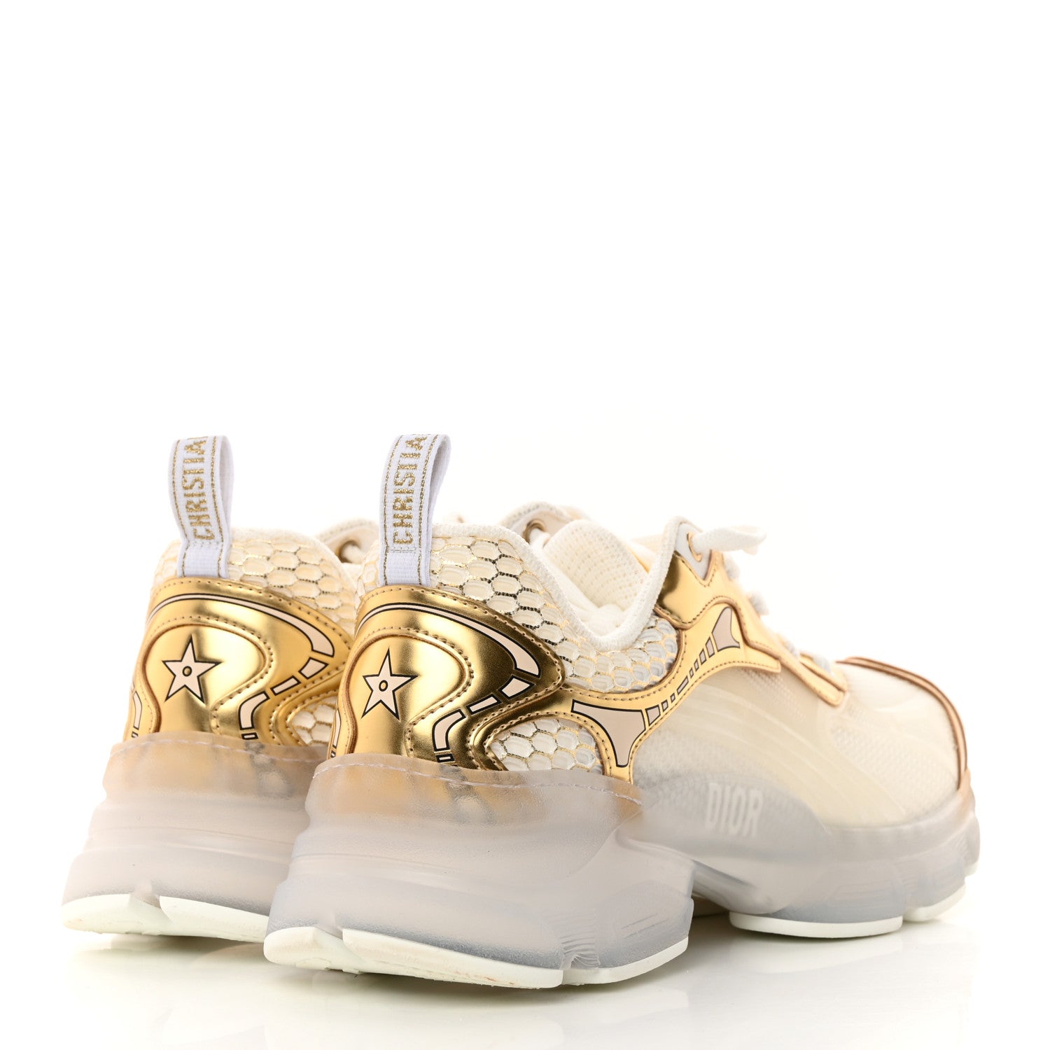 Christian Dior Matte Technical Fabric Mesh Dior Vibe Sneakers 39.5 White Gold 4 of 9
