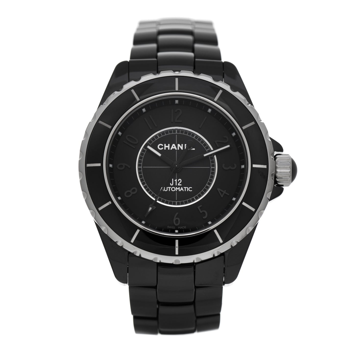 Stainless Steel Ceramic 38mm J12 Phantom Automatic Watch Black