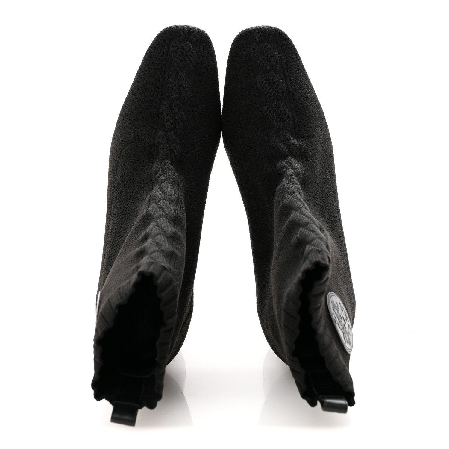 Hermes Knit Calfskin Volver 60 Ankle Boots 40 Black 2 of 8