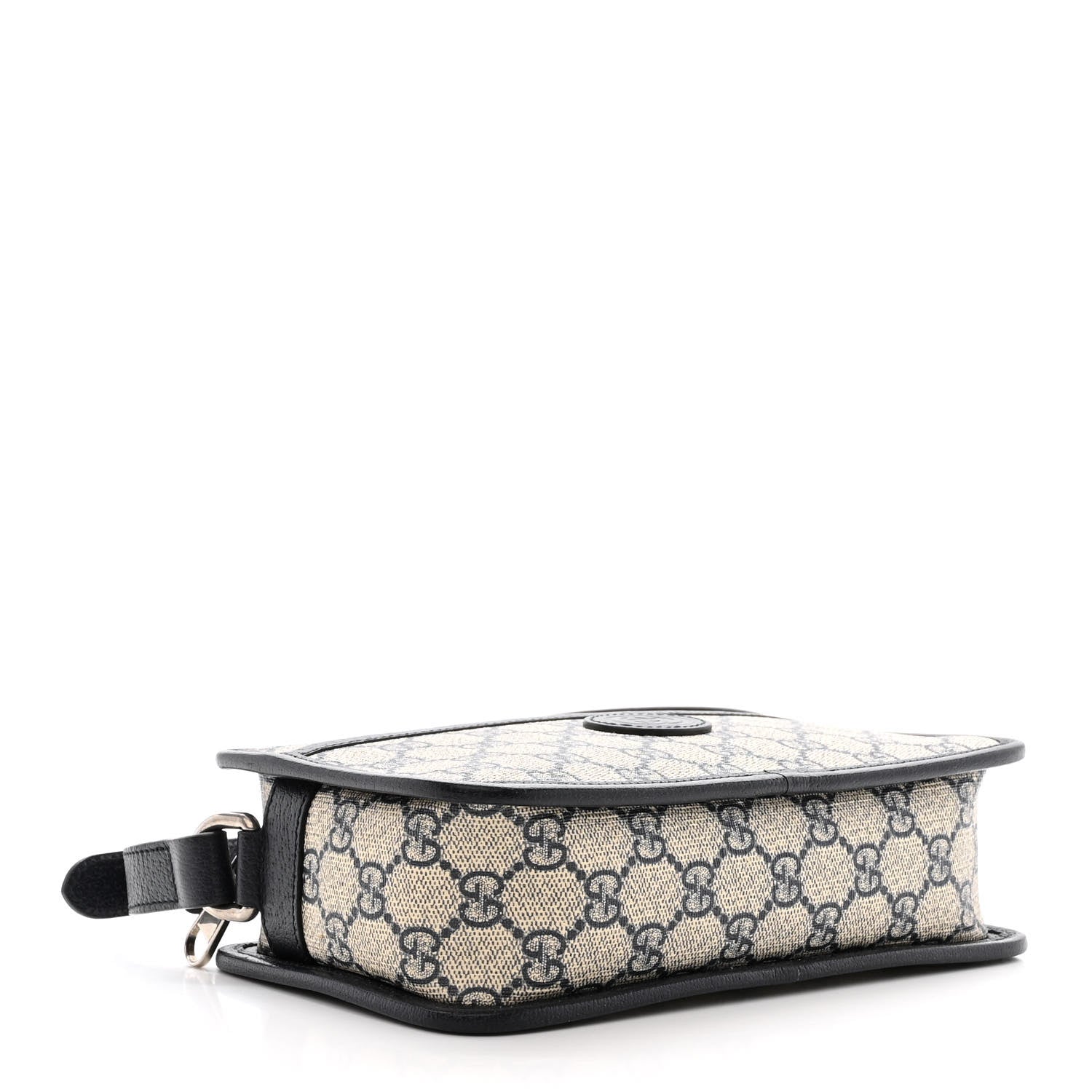 Gucci GG Supreme Monogram Textured Dollar Calfskin Mini Retro Interlocking G Shoulder Bag Beige Blue 4 of 11