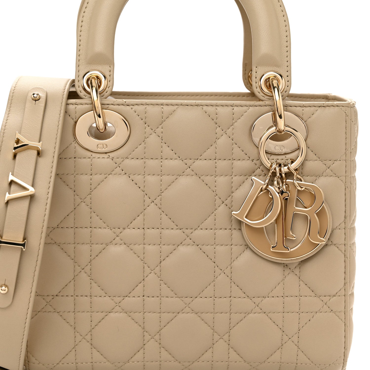 Christian Dior Lambskin Cannage Small My ABCDior Lady Dior Beige 8 of 11