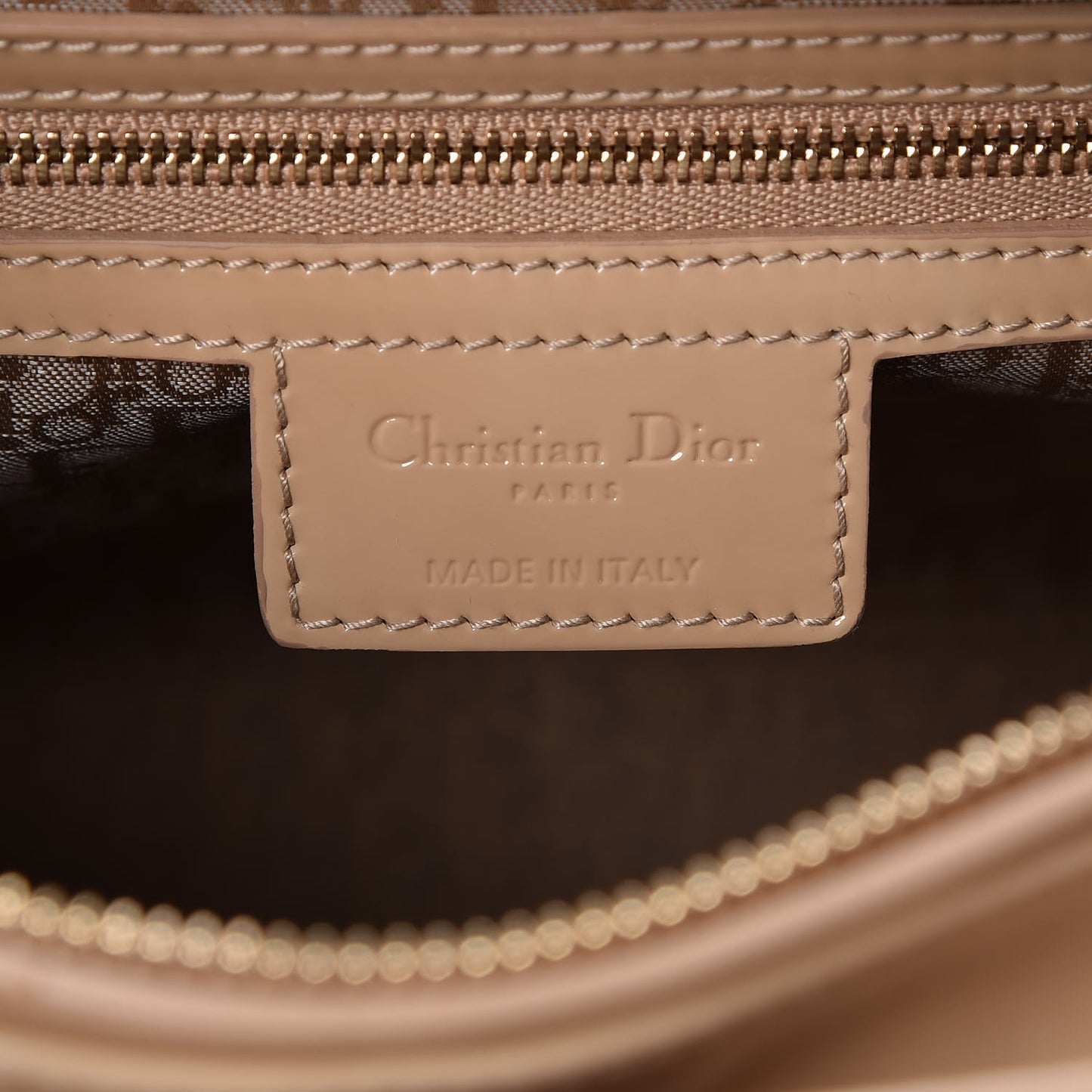 Patent Cannage Large Lady Dior Beige