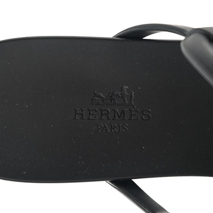Hermes Rubber Womens Egerie Sandals 40 Black 7 of 9
