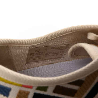 Fendi Kuban Canvas FF Womens Domino Low Top Sneakers 39 Grezzo Multicolor Latte 9 of 9