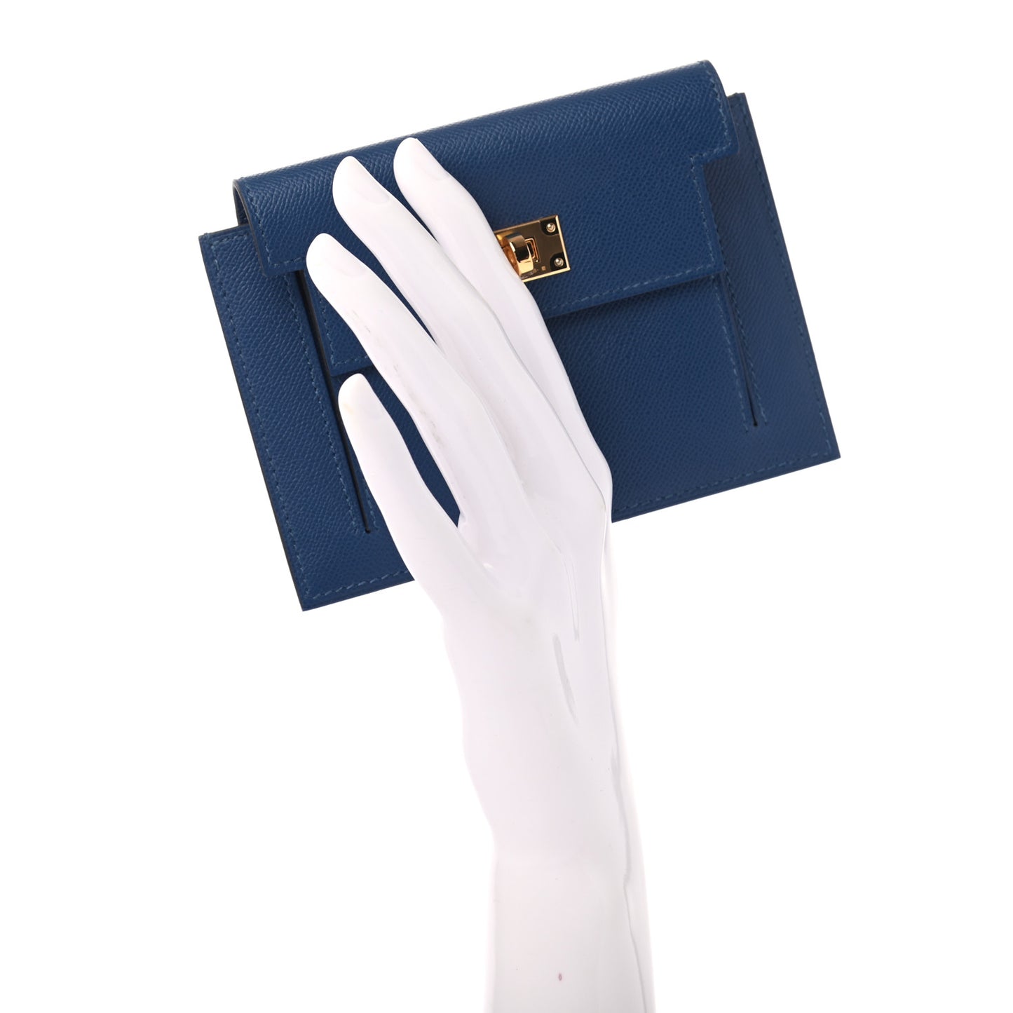 Epsom Kelly Pocket Compact Wallet Deep Bleu