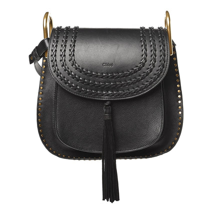 Chloe Calfskin Braided Medium Hudson Shoulder Bag Black 1 of 8