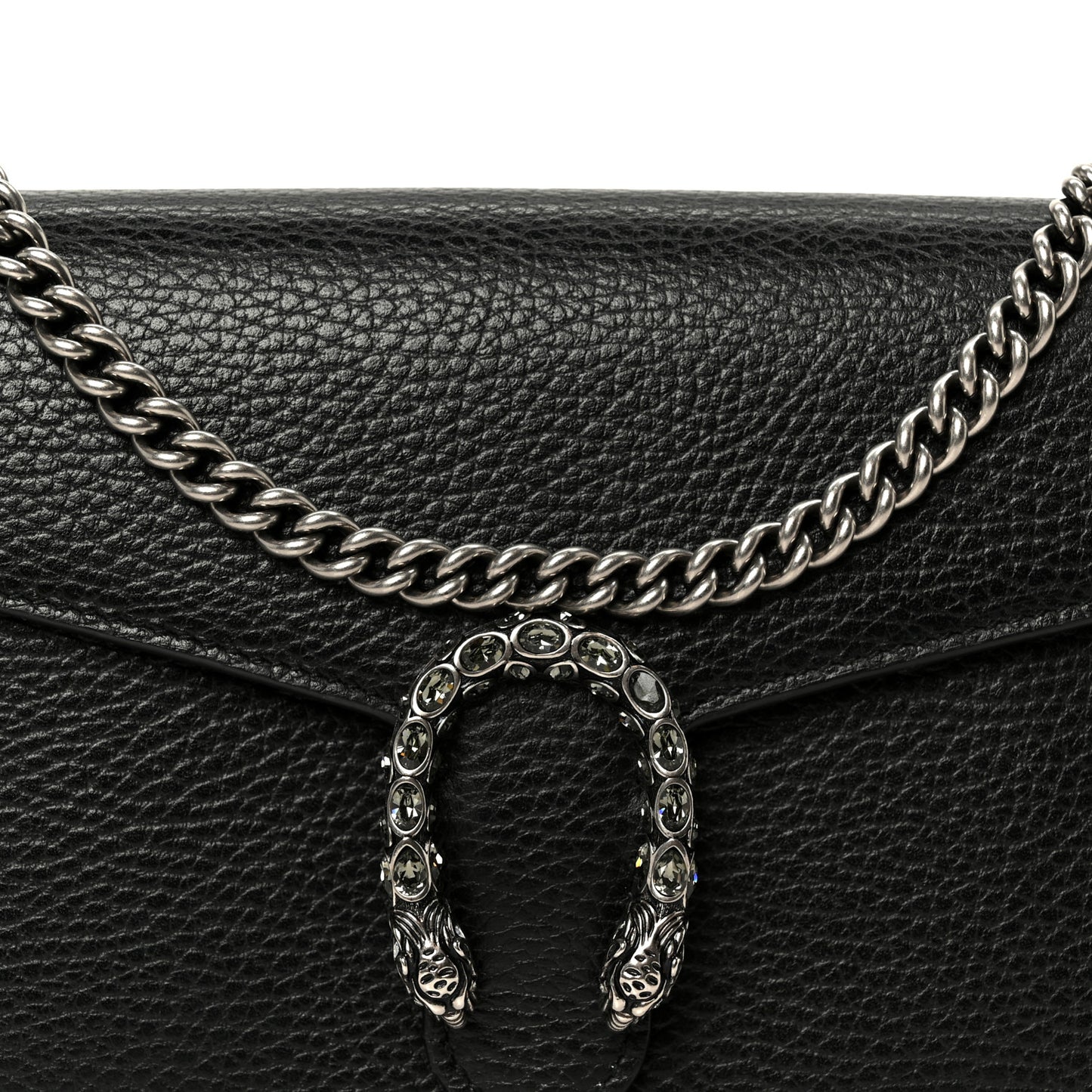 Calfskin Mini Dionysus Chain Wallet Black