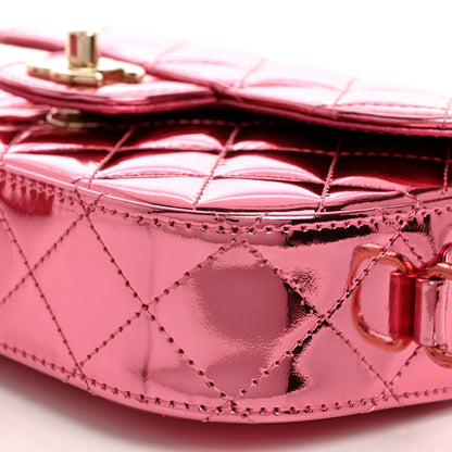 Chanel Mirror Calfskin Metallic Lambskin Quilted Hollywood Boulevard Mini Flap With Star Coin Purse Pink 11 of 11