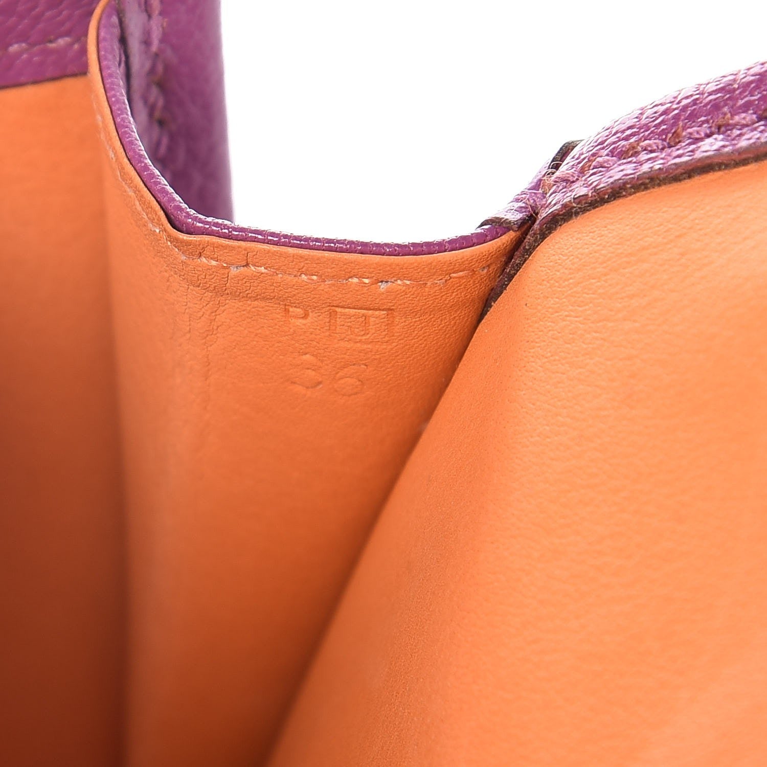 Hermes Veau Doblis Suede Chevre Mysore Mini 20 Jige Clutch Orange Cyclamen 9 of 13