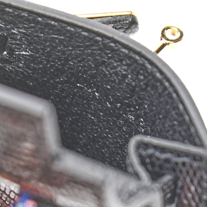 Hermes Lizard Mini Kelly Twilly Bag Charm Black 5 of 5
